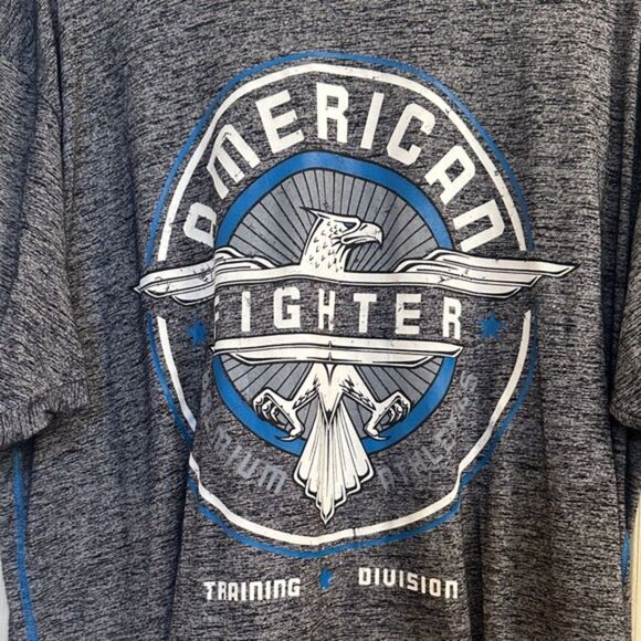 American Fighter Crew Neck T Shirt Mens XXXL Grey MMA Wrestling Boxing Athletics - Picture 4 of 8